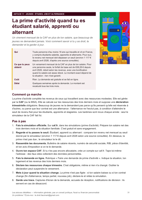 Aperçu, page 1 du guide